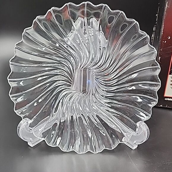 Crystal by Cristal D'arques France Soleil Dessert Plate 24% lead Crystal boxed 6 - Picture 3 of 8